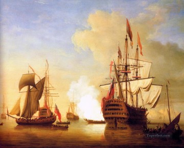 海戦 Painting - ロイヤルウィル軍艦の船尾からの眺め